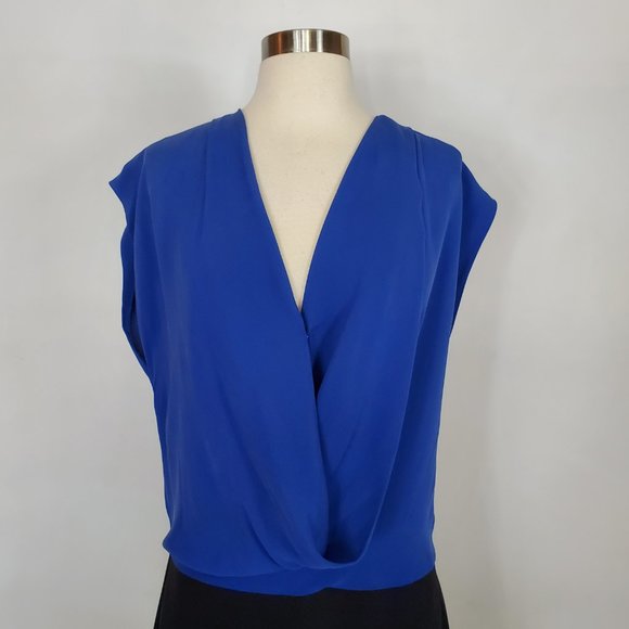 DVF Diane Von Furstenberg Keara Colorblock Silk Dress 8 EUC - Picture 6 of 11